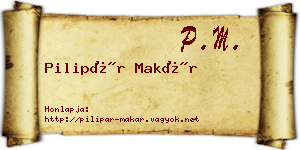 Pilipár Makár névjegykártya